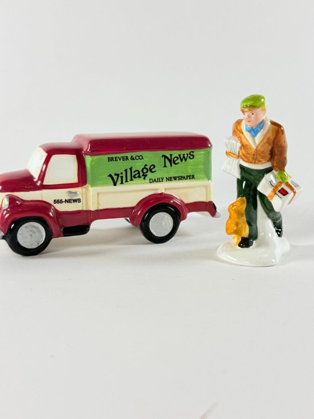 Vintage 1990's Dept 56 The Snow Village "Village News Delivery" Set 5459-3